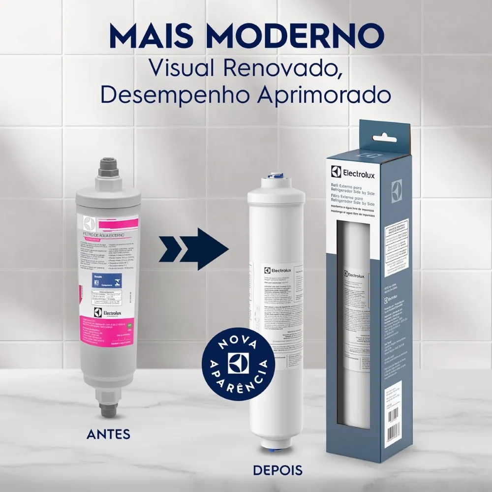 Kit Filtro de Água Externo para Geladeira Side By Side Electrolux (2 unidades)