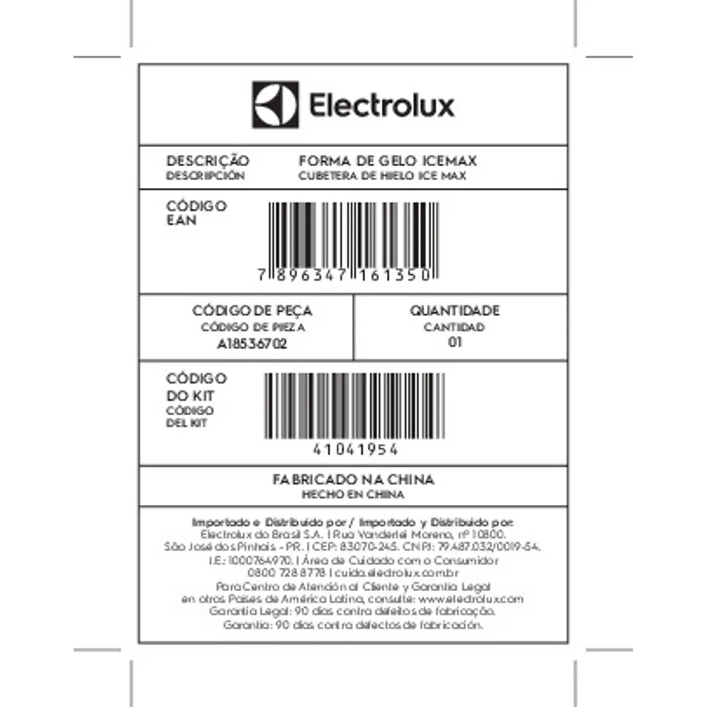 Ice Max Completo para Geladeira Electrolux