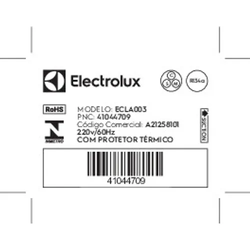 Compressor Electrolux 127v/60Hz 1/4 hp Gas R134a (ECLA002)