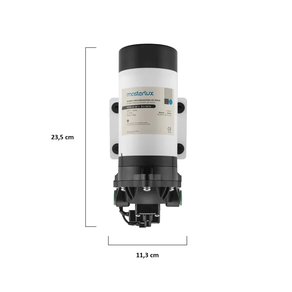 Pressurizador de Água Masterlux 127V para Purificadores e Geladeiras