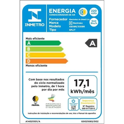Ar-Condicionado Split Electrolux Inverter 9.000 BTUs Quente/Frio com Wi-fi (XI09R/XE09R)