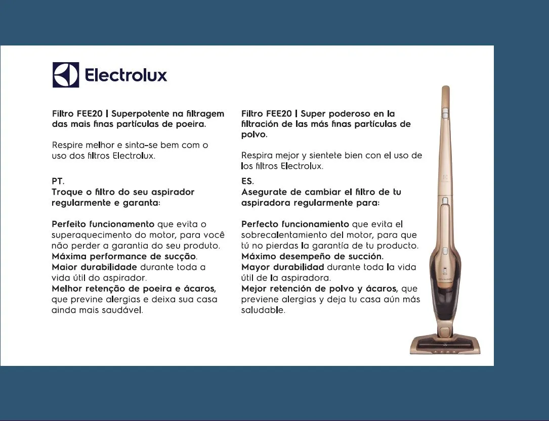Kit Filtro para Aspiradores Ergorapido (FEE20) Electrolux