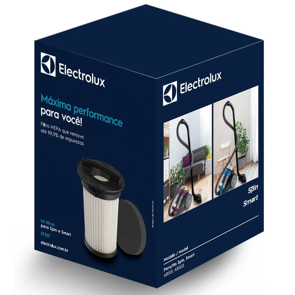 Kit Filtro Hepa Original para Aspiradores de Pó Spin ABS01 ABS02 e ABS03 (EFS01)