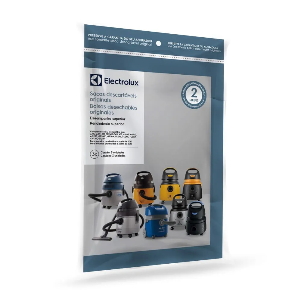 Kit 3 Sacos de aspirador de pó - Modelos A10, Acqua Power e Gt2000 (CSE10) Electrolux