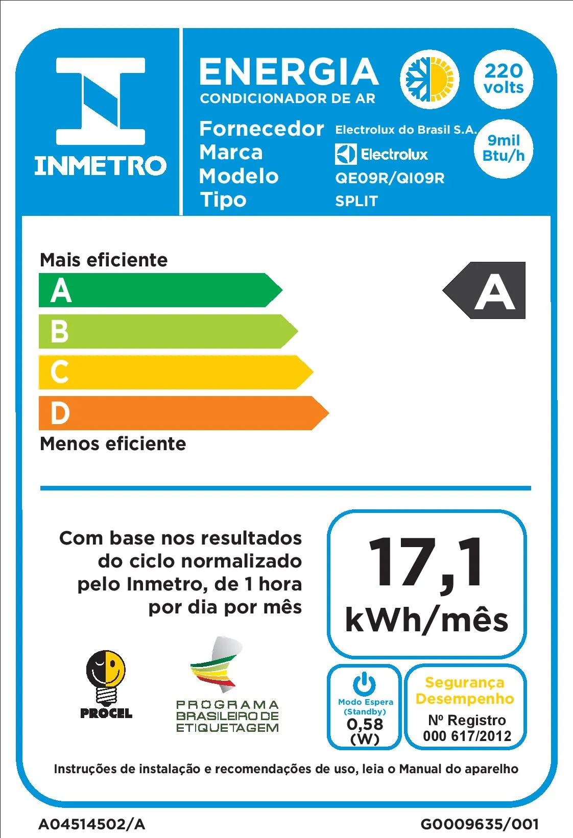Ar-Condicionado Electrolux Inverter Split 9.000 BTUs Quente/Frio com Função Eco (QI09R/QE09R)