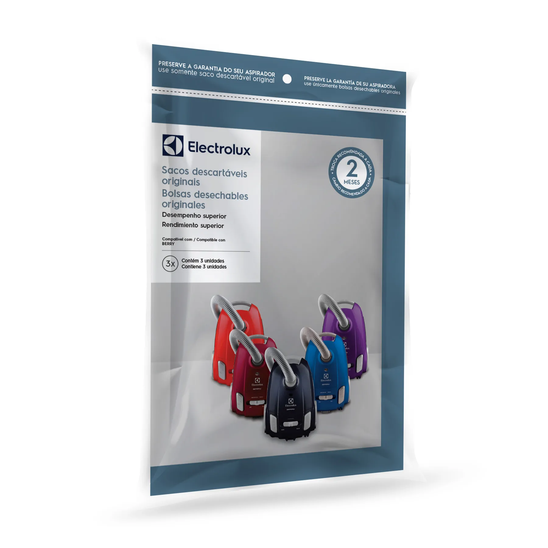 Kit 3 Sacos de aspirador de pó - Modelos BERRY (SBEBE) Electrolux