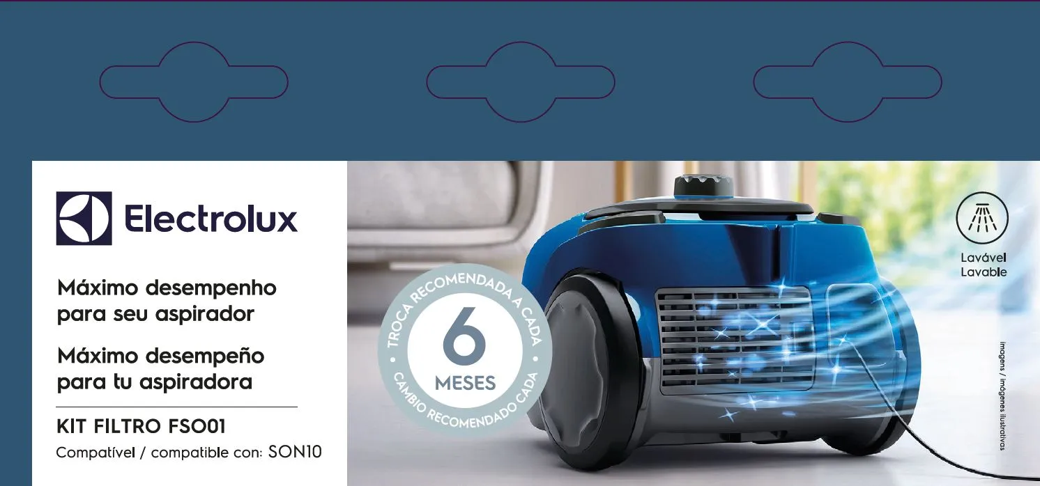 Kit de Filtros ORIGINAIS para Aspirador de Pó SON10 (FSO01) Electrolux