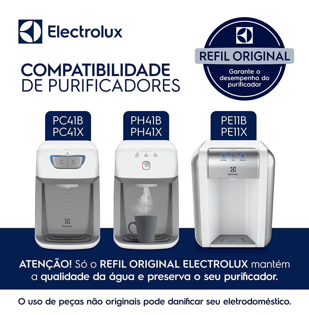 Filtro/Refil Original de Água para Purificador Electrolux PE11B/PE11X/PC41B/PC41X/PH41B/PH41X