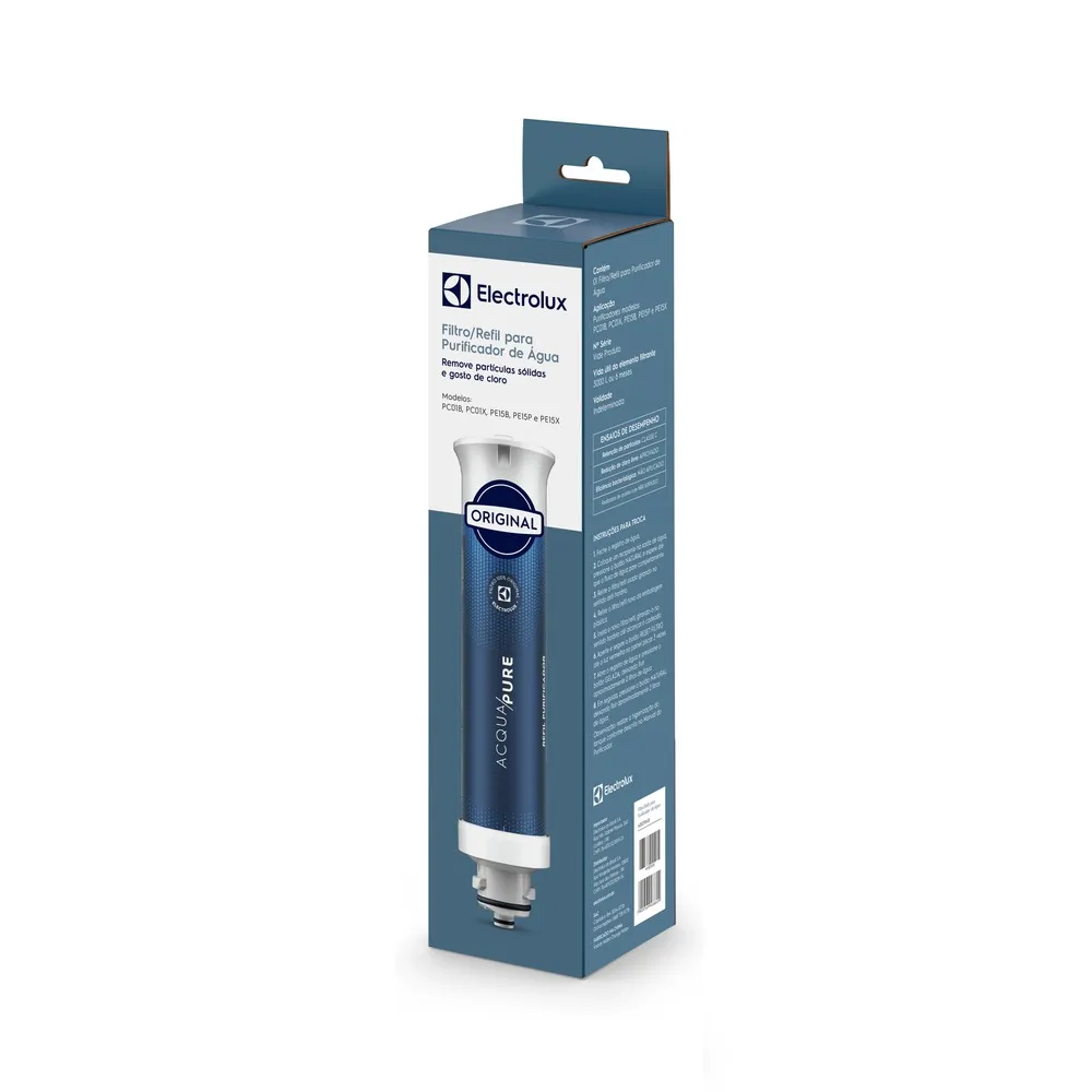 Filtro/Refil Original de Água Acqua Pure para Purificador Electrolux PC01B, PC01X, PE15B, PE15X e PE15P