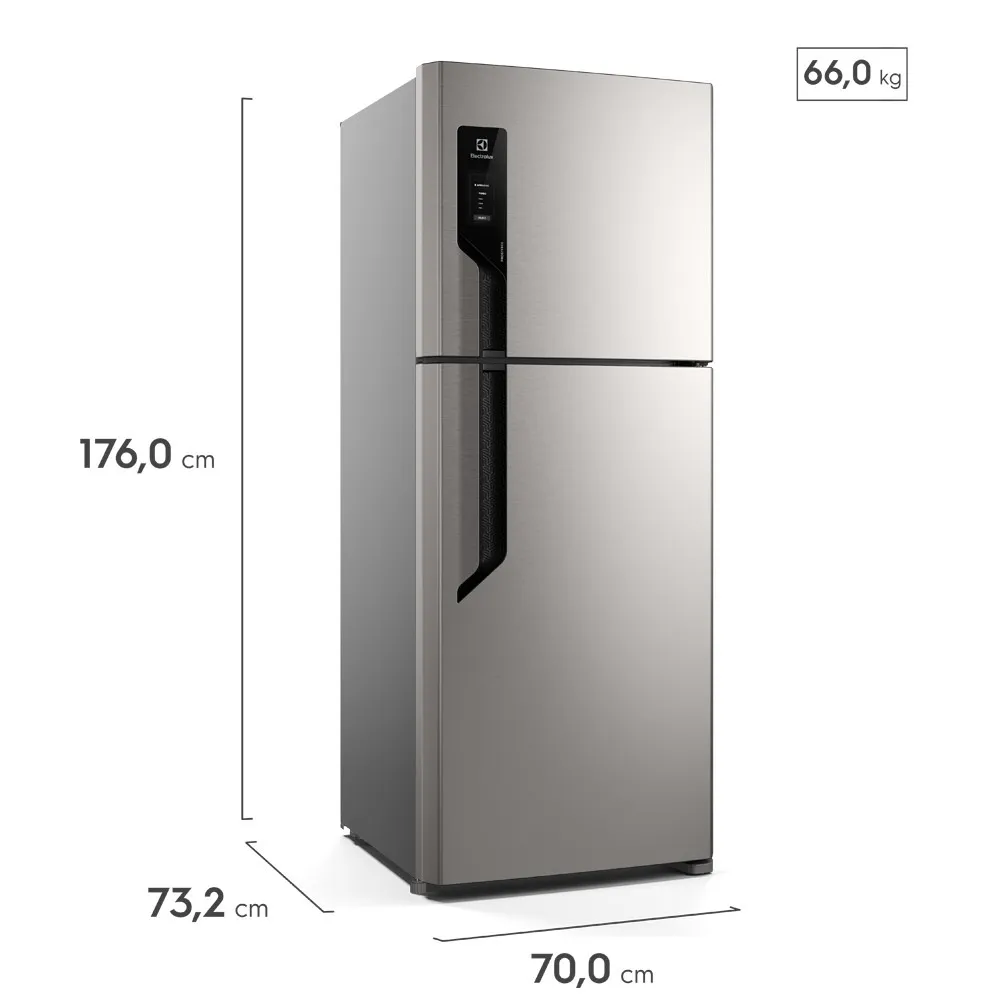Geladeira Electrolux Frost Free com AutoSense 432L Efficient Duplex Inox Look (TF70S)