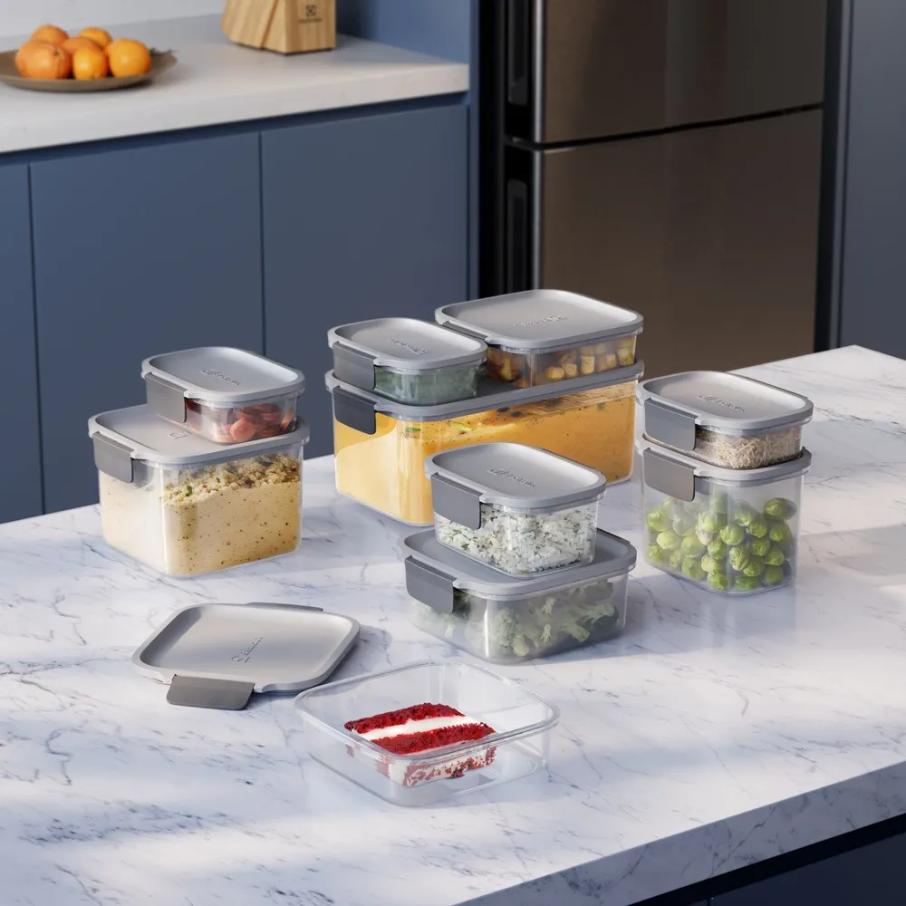 Potes Herméticos de Plástico Electrolux Cinza 10 Unidades Empilháveis Modulares