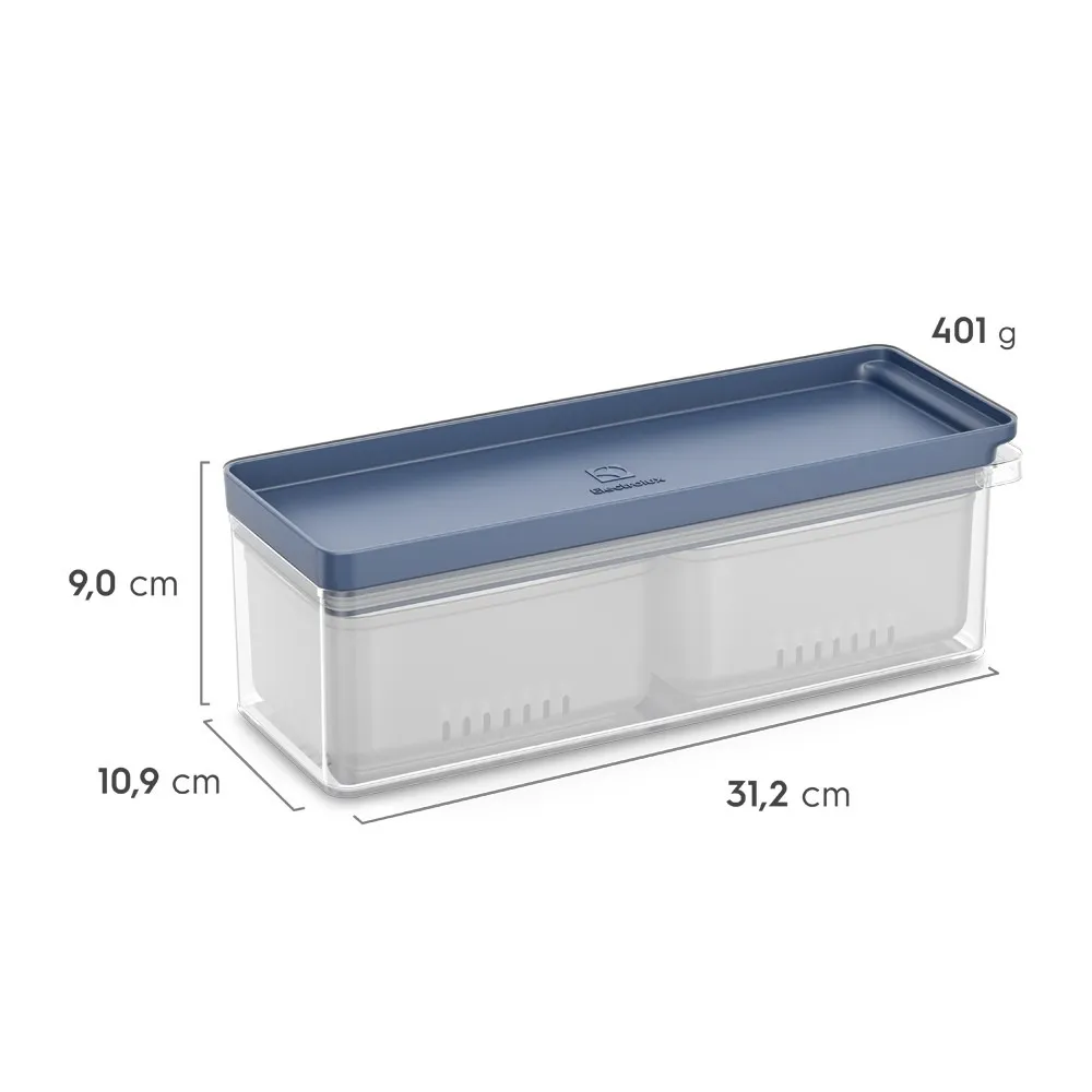 Organizador de Geladeira Electrolux Experience com Cesto Escorredor 2,3L