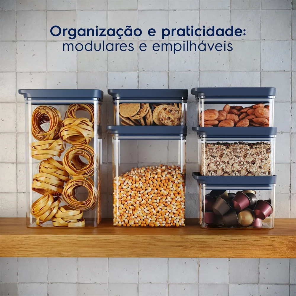 Pote Hermético Organizador Electrolux Experience Empilhável Modular 0,85L
