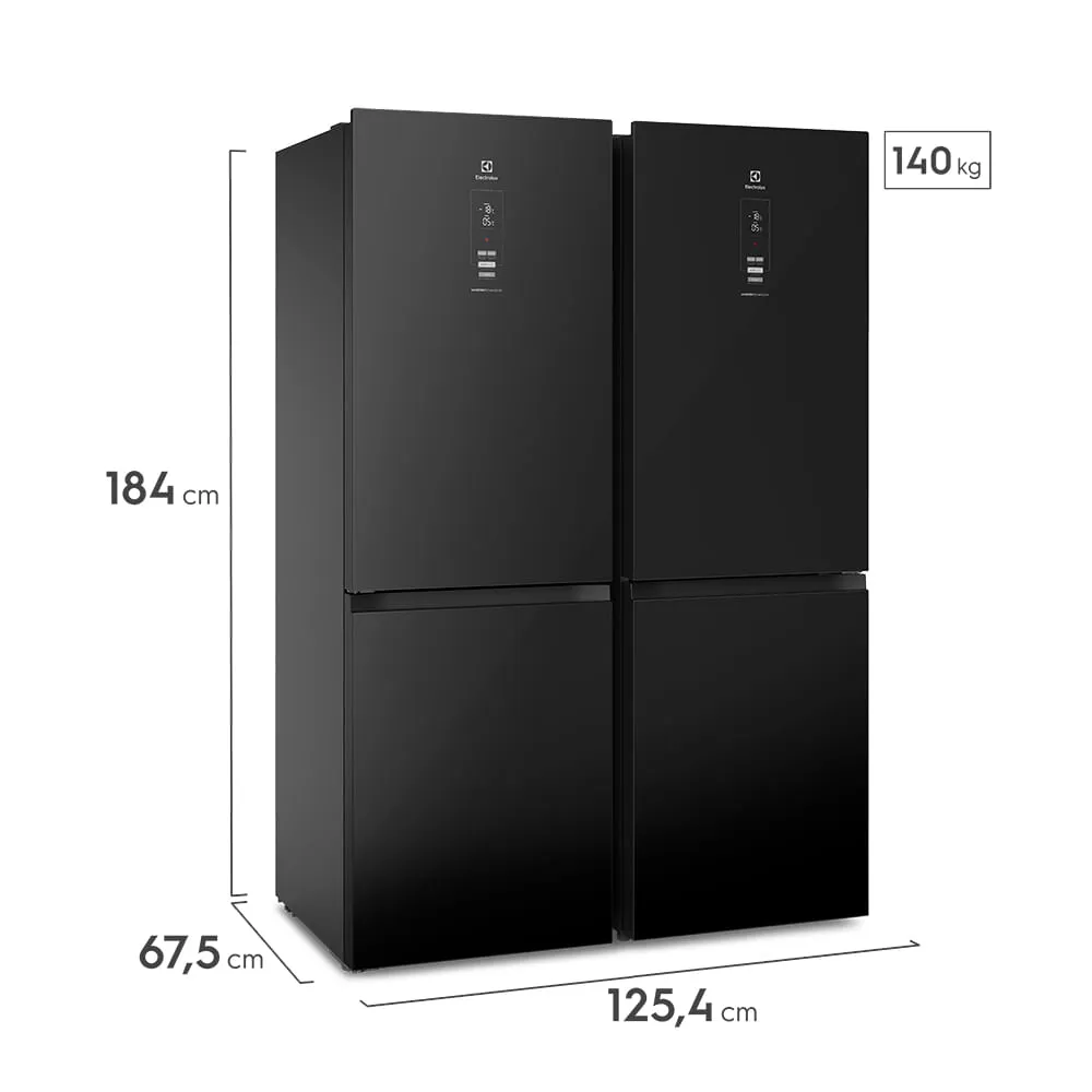 Geladeira Electrolux Frost Free Inverter 323L Efficient AutoSense Inverse Black Glass (IB42G)
