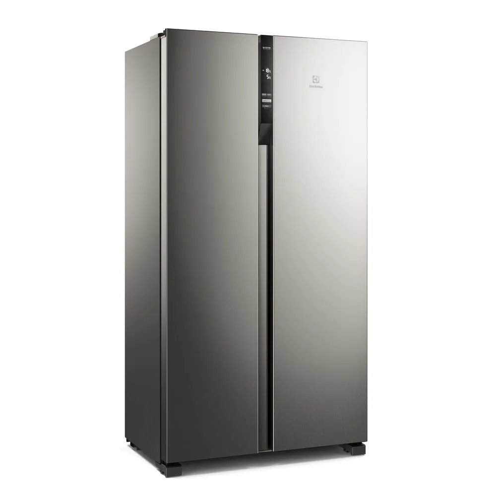 Geladeira Electrolux Frost Free Inverter 440L Efficient com AutoSense Side by Side cor Inox Look (IS4S)