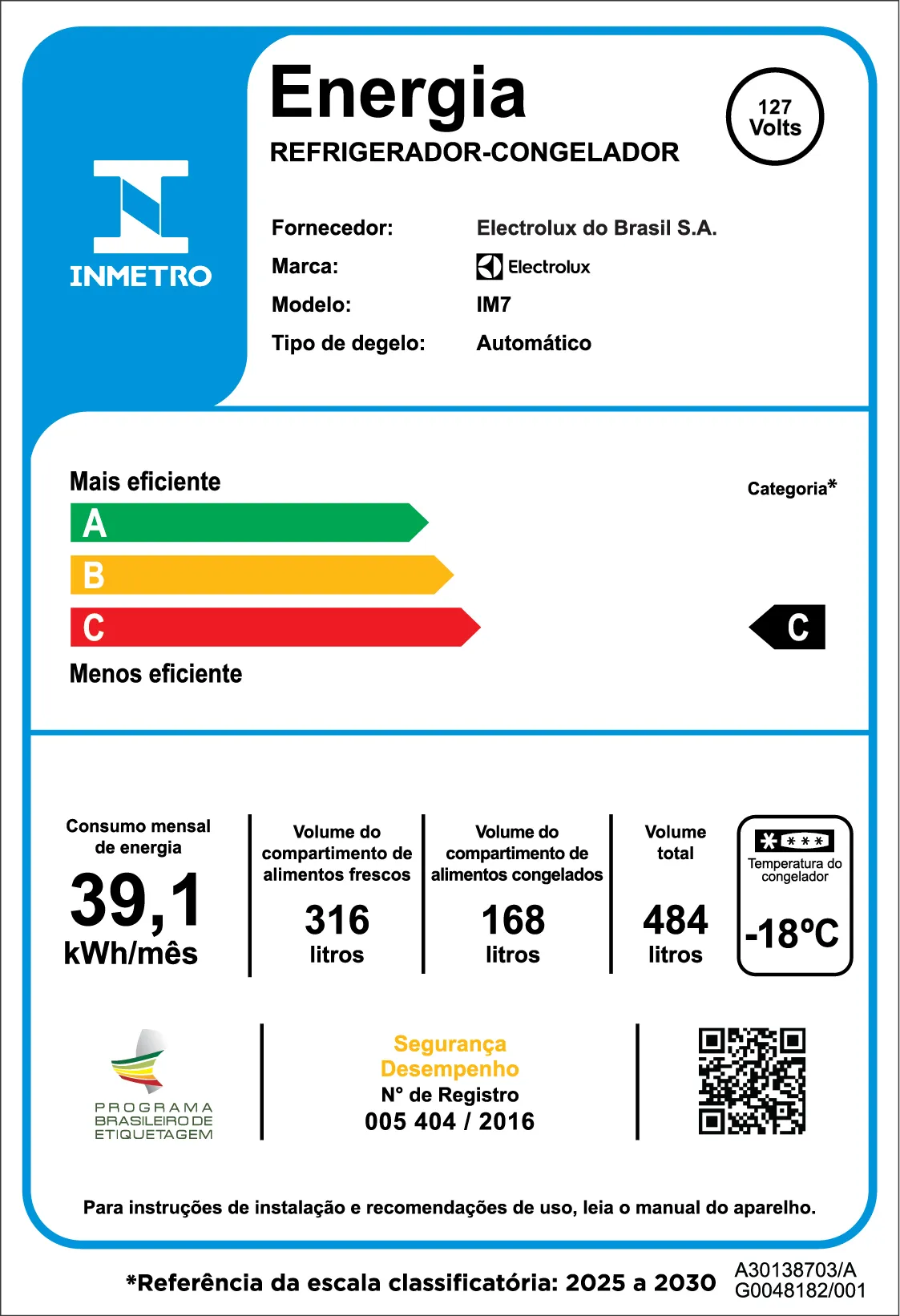 Geladeira Electrolux Frost Free Inverter 484L Efficient AutoSense 3 Portas Branca (IM7)