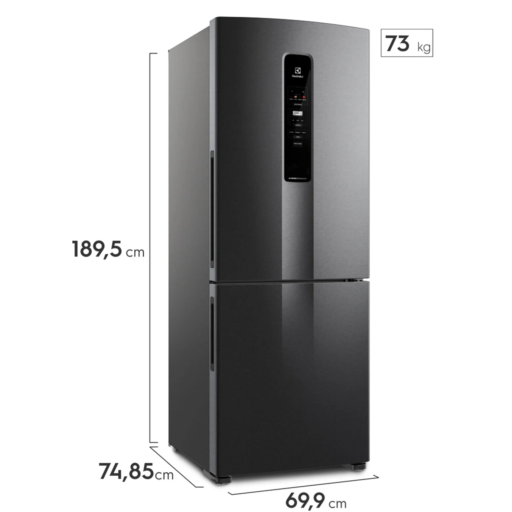 Geladeira Electrolux Frost Free Inverter 490L com AutoSense Inverse Black Inox Look (IB7B)