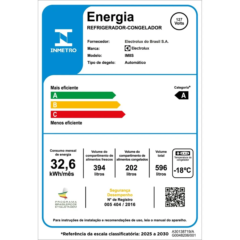 Geladeira Electrolux Frost Free 596L Efficient com AutoSense 3 Portas Cor Inox Look (IM8S)
