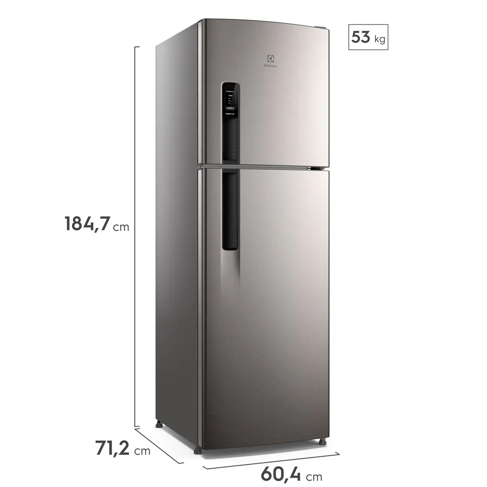 Geladeira Electrolux Frost Free 400L AutoSense Inverter Duplex Inox Look (IF44S)