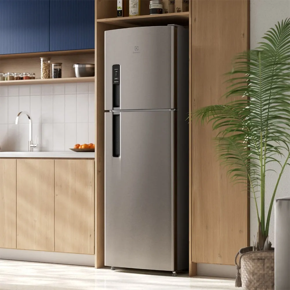 Geladeira Electrolux Frost Free 400L AutoSense Inverter Duplex Inox Look (IF44S)