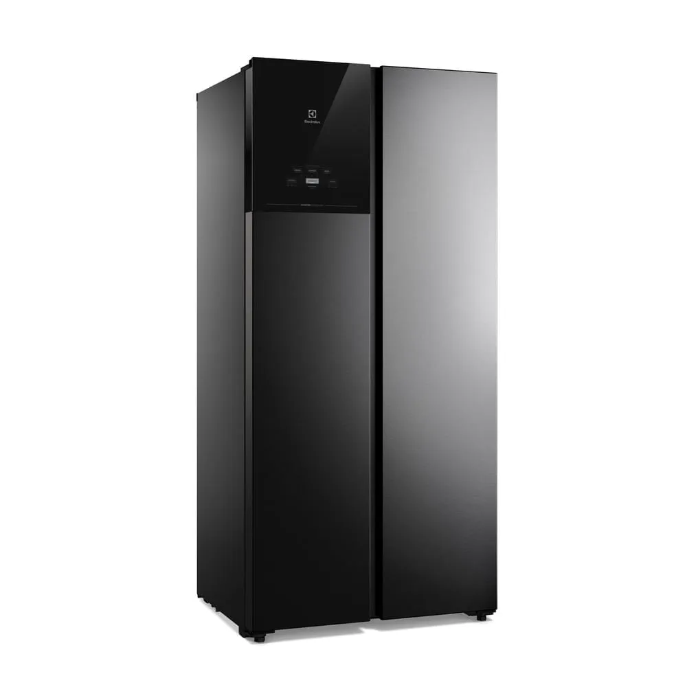 Geladeira Electrolux Frost Free Inverter 431L AutoSense Bivolt Side by Side Black Inox Look (ES40B)