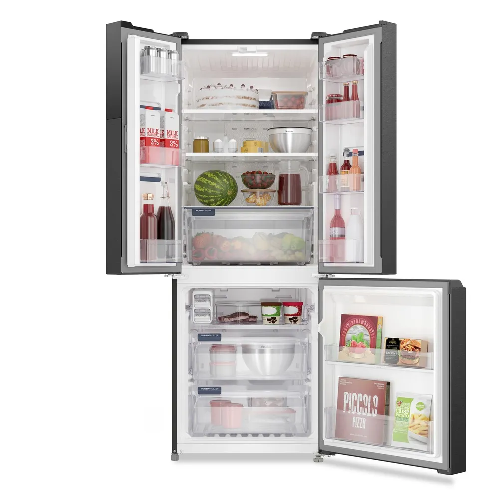 Geladeira Electrolux Frost Free Inverter 484L Efficient AutoSense 3 Portas Black Inox Look (IM7B)