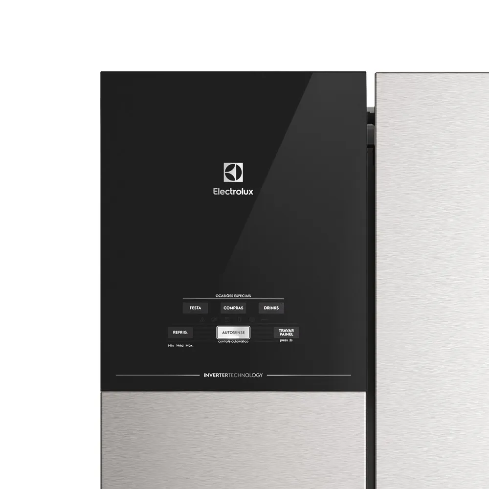 Geladeira Electrolux Frost Free Inverter 484L Efficient AutoSense 3 Portas Inox Look (IM7S)
