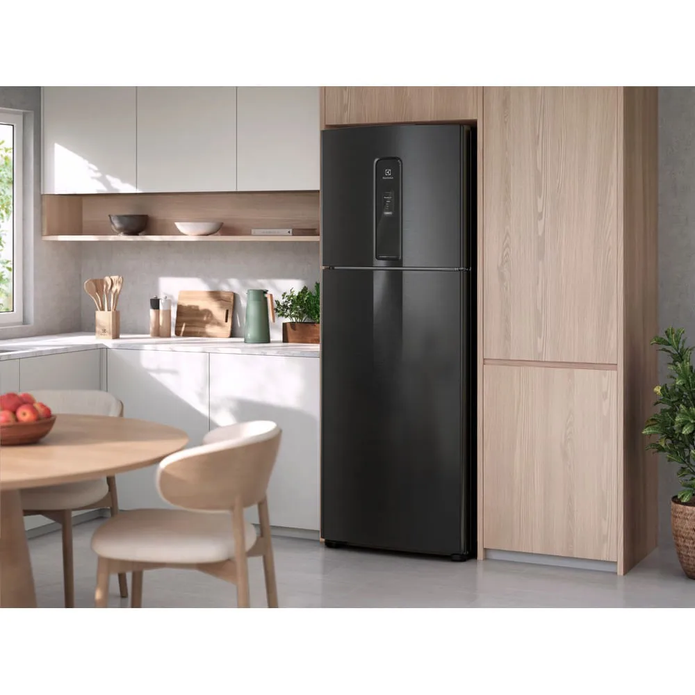 Geladeira Electrolux Frost Free Inverter 481L Efficient com AutoSense SmartBivolt Duplex cor Black Inox Look (IT70B)