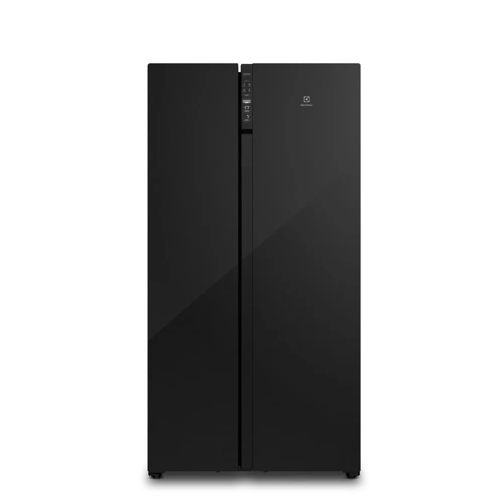 Geladeira Electrolux Frost Free Inverter 526L Efficient com AutoSense Side by Side Vidro Preto (ES5GB)