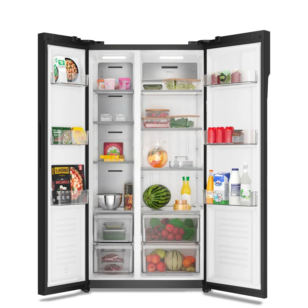 Geladeira Electrolux Frost Free Inverter 526L Efficient com AutoSense Side by Side Vidro Preto (ES5GB)