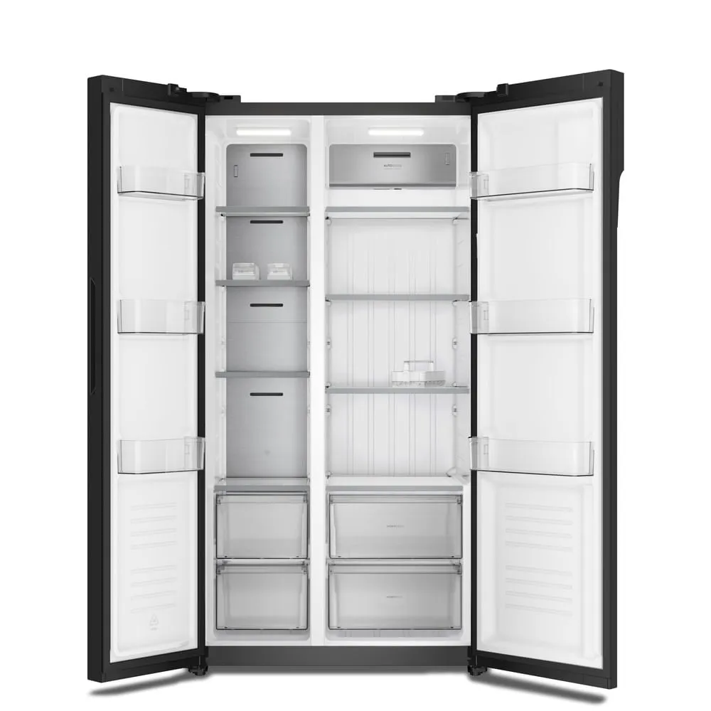 Geladeira Electrolux Frost Free Inverter 526L Efficient com AutoSense Side by Side Vidro Preto (ES5GB)