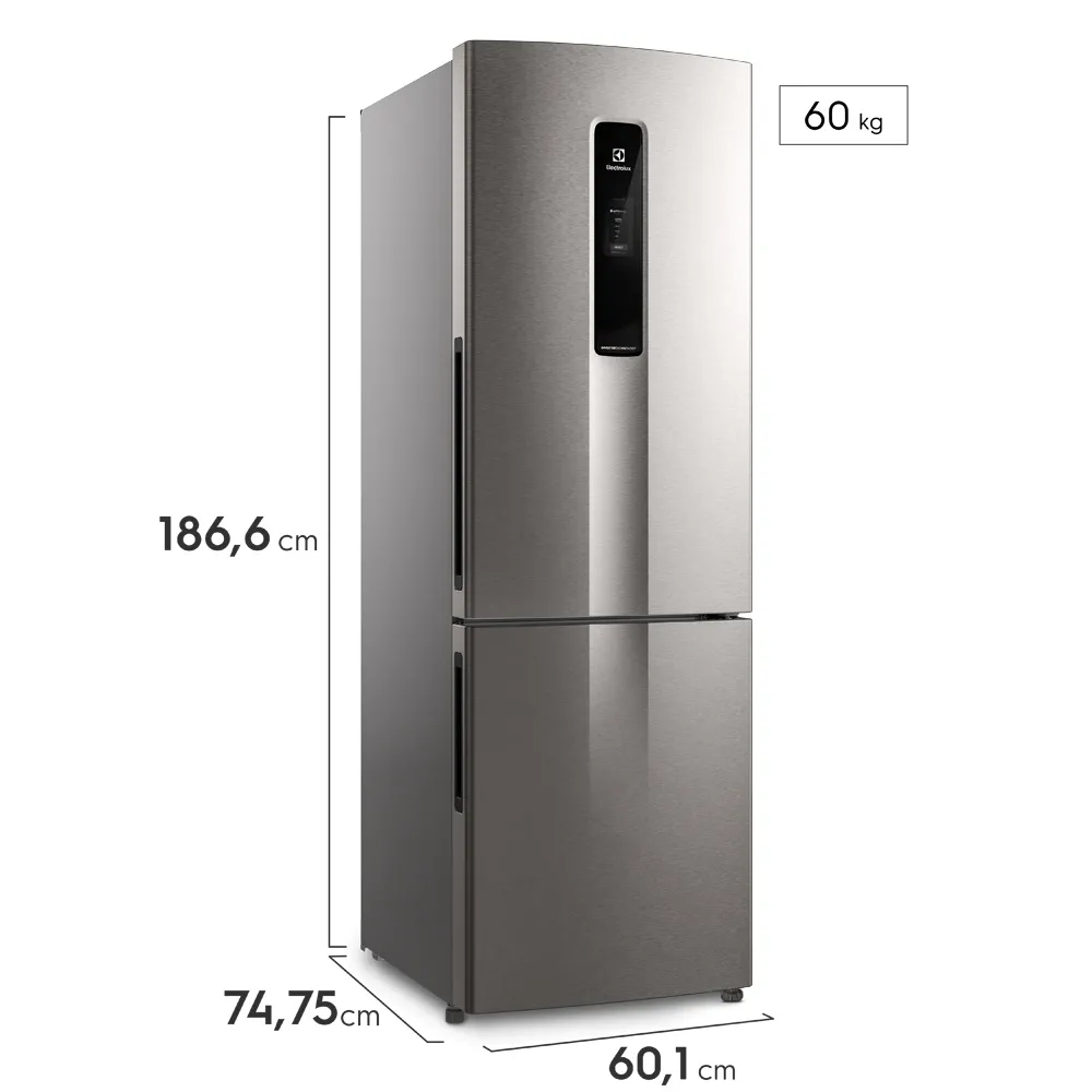 Geladeira Electrolux Frost Free Inverter 400L Efficient AutoSense e Rapid Freeze Inverse Inox Look (IB6S)