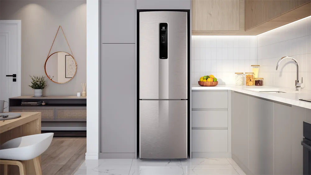 Geladeira Electrolux Frost Free Inverter 400L Efficient AutoSense e Rapid Freeze Inverse Inox Look (IB6S)
