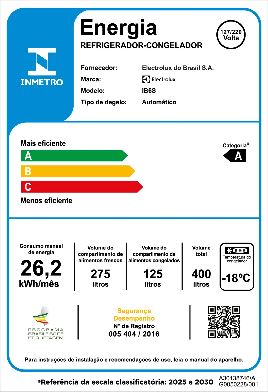 Geladeira Electrolux Frost Free Inverter 400L Efficient AutoSense e Rapid Freeze Inverse Inox Look (IB6S)