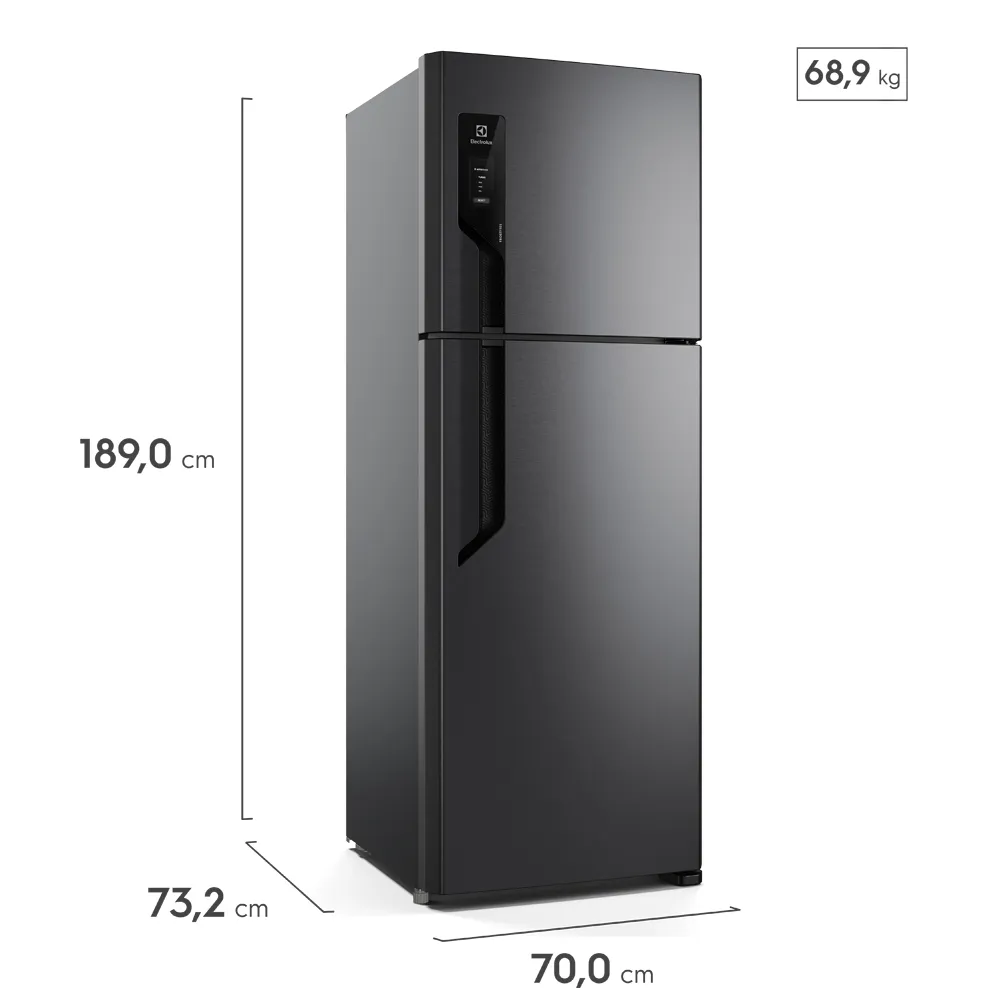 Geladeira Electrolux Frost Free com AutoSense 481L Efficient Duplex Black Inox Look (TF71B)