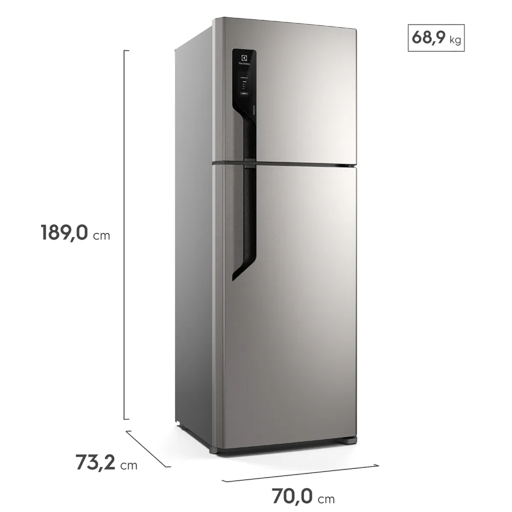 Geladeira Electrolux Frost Free com AutoSense 481L Efficient Duplex Inox Look (TF71S)