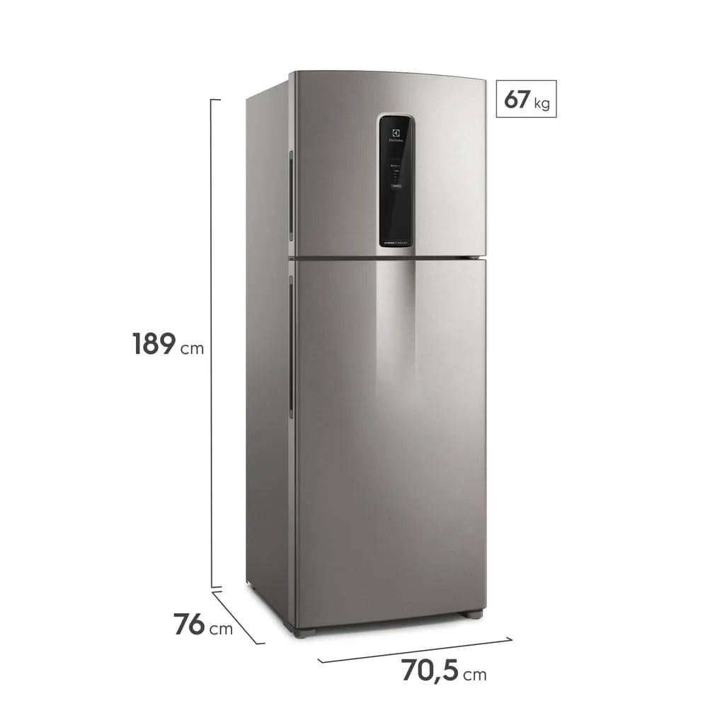 Geladeira Electrolux Frost Free Inverter 481L Efficient com AutoSense SmartBivolt Duplex cor Inox Look (IT70S)
