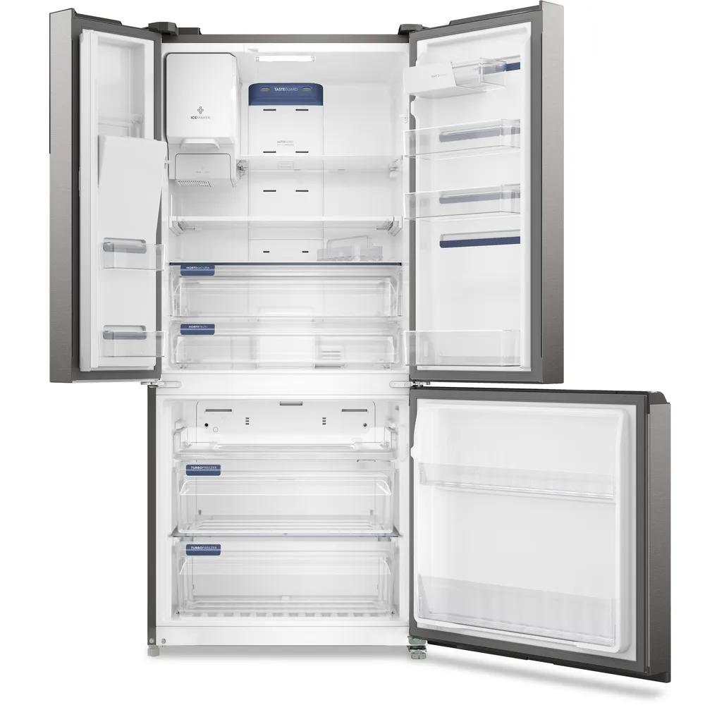 Geladeira Electrolux Frost Free 585L Efficient com AutoSense e Dispenser de Água e Gelo 3 Portas Cor Inox Look (IM8IS)