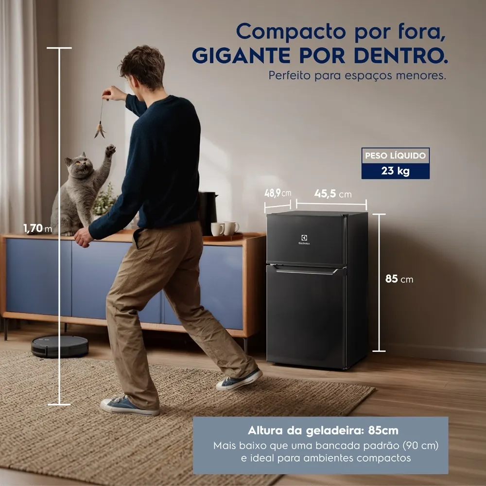 Mini Geladeira 83L Inverter Bivolt Duplex Branca (EMD1W)