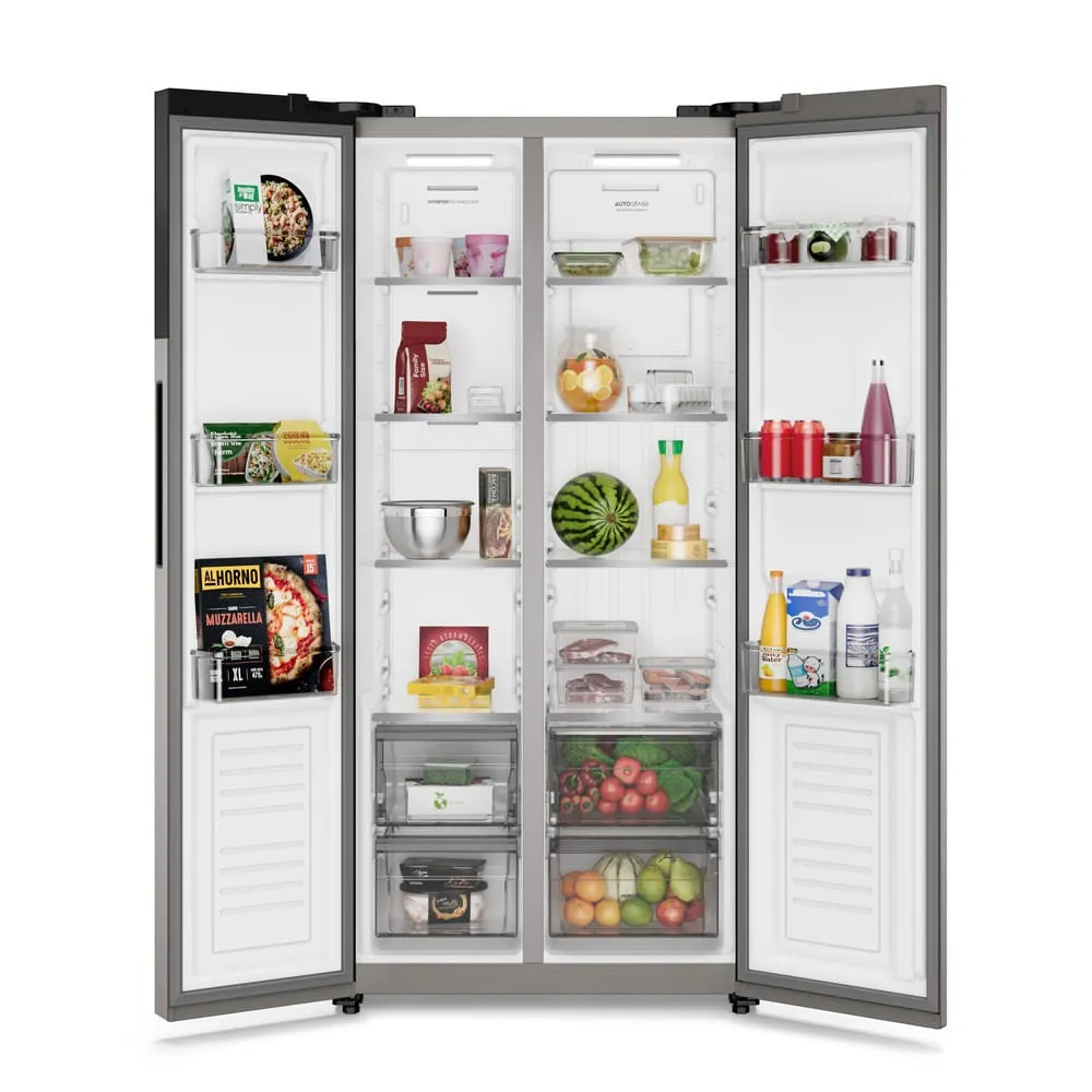 Geladeira Electrolux Frost Free Inverter 431L AutoSense Bivolt Side by Side Cor Inox Look (ES40S)
