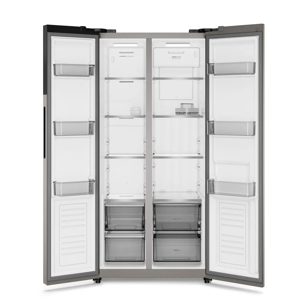 Geladeira Electrolux Frost Free Inverter 431L AutoSense Bivolt Side by Side Cor Inox Look (ES40S)