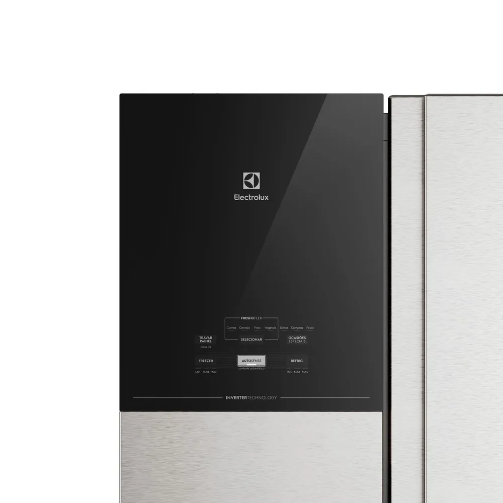 Geladeira Electrolux Frost Free Bivolt 624L Efficient com AutoSense Side by Side Inox Look (ES60S)