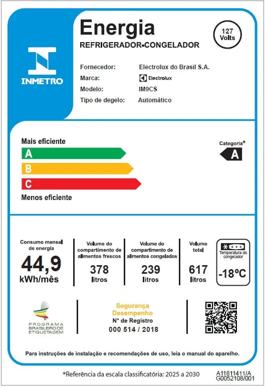Geladeira Electrolux Frost Free Inverter 617L Expert Wi-Fi 4 Portas Cor Inox (IM9CS)