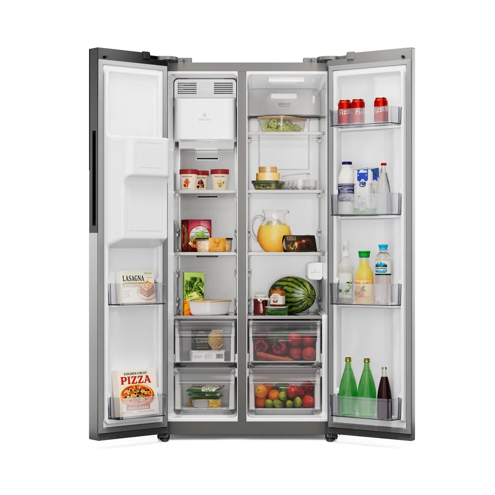 Geladeira Electrolux Frost Free Inverter 481L AutoSense e Água e Gelo na Porta Side by Side Inox Look (ES4WS)