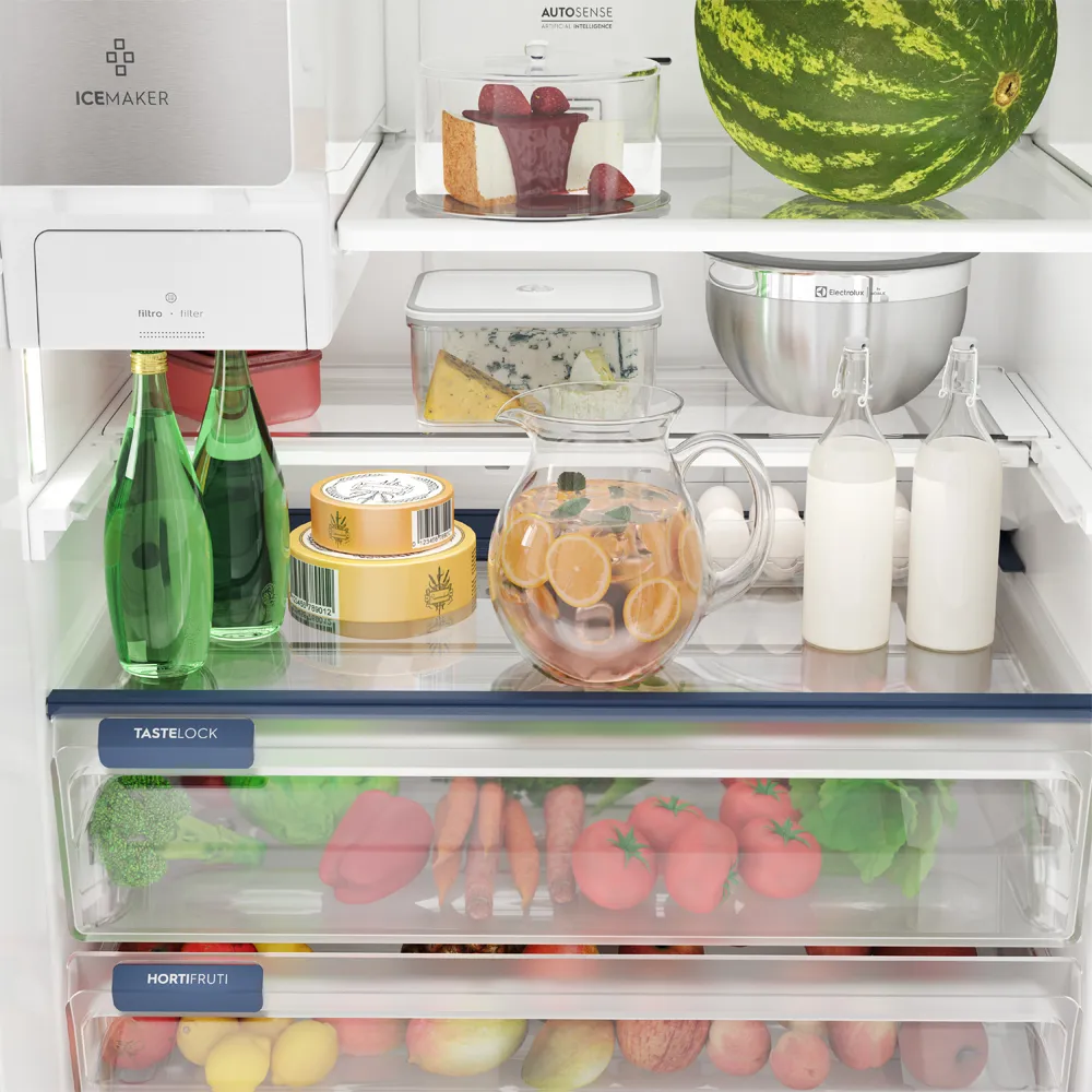 Geladeira Electrolux Frost Free Inverter 583L AutoSense e FlexiSpace 4 Portas Inox Espelhado Home Pro (IQ8WS)