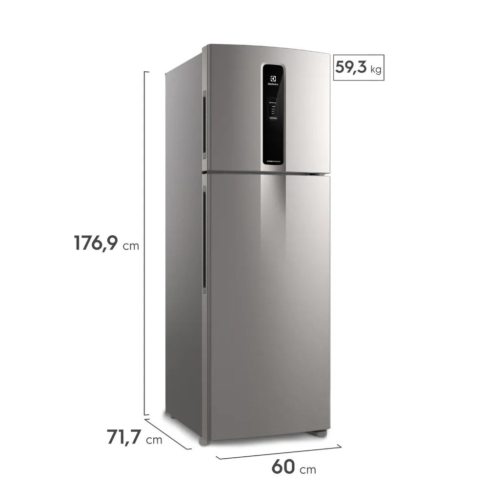 Geladeira Electrolux Frost Free Duplex Efficient com AutoSense cor Inox Look 390L (IF43S)