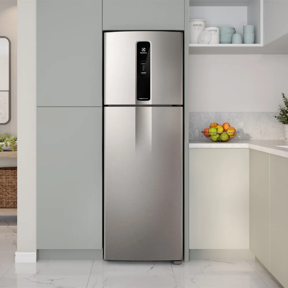 Geladeira Electrolux Frost Free Duplex Efficient com AutoSense cor Inox Look 390L (IF43S)