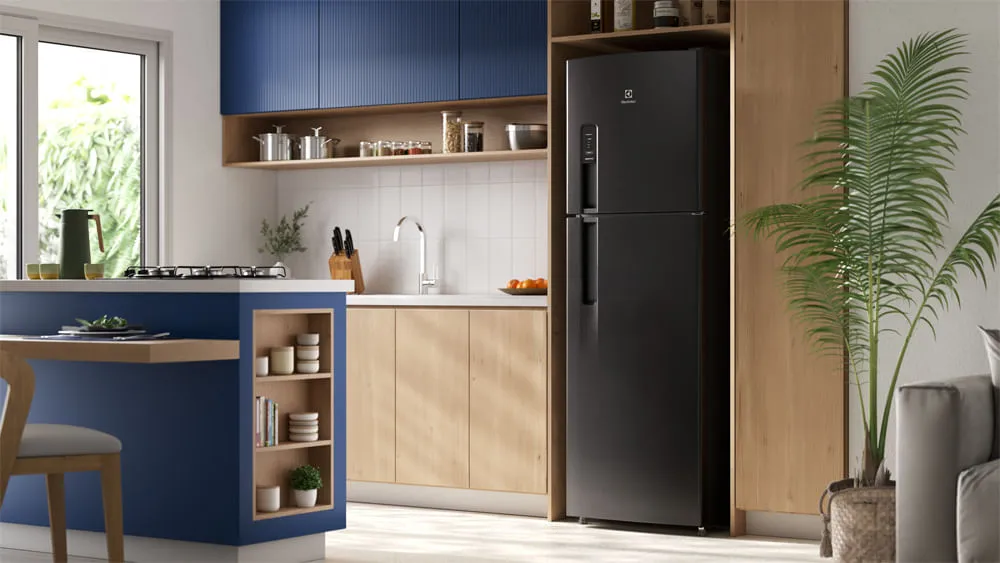 Geladeira Electrolux Frost Free 400L AutoSense Duplex Black Inox Look (TF44B)
