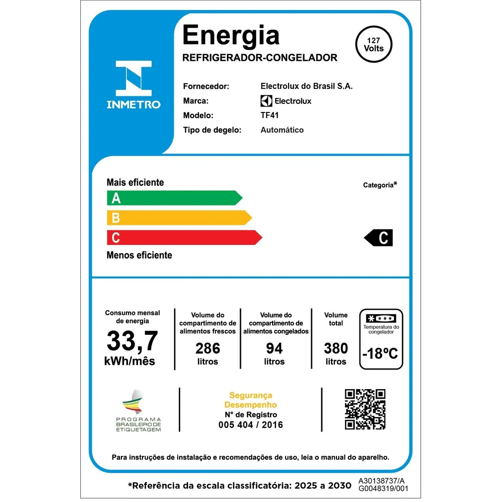 Geladeira Electrolux Frost Free 380L AutoSense Duplex Branca (TF41)
