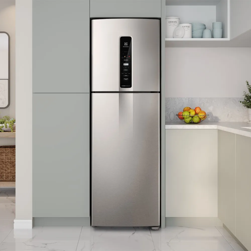 Geladeira Electrolux Frost Free Inverter 410L Efficient AutoSense Duplex cor Inox Look (IF45S)